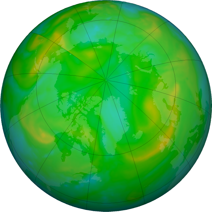 Arctic ozone map for 03 July 2023